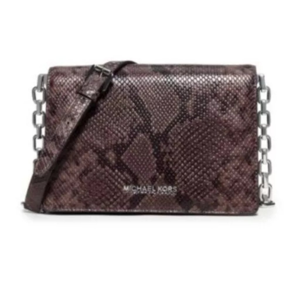 Michael Kors Brinkley Python Embossed Leather Cro… - image 1